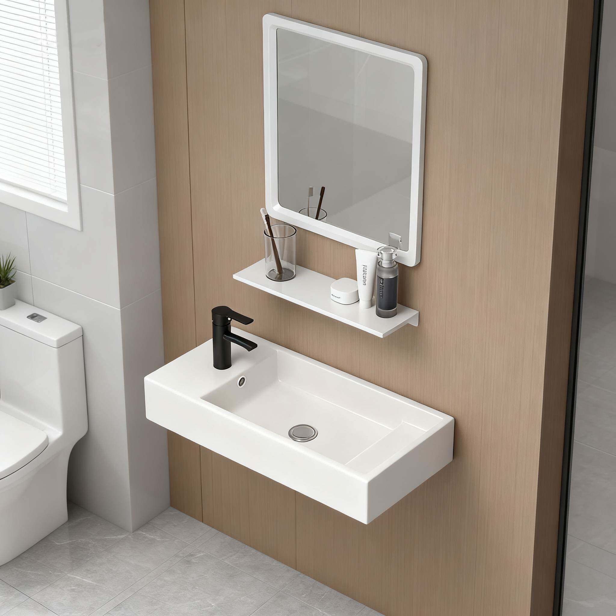 壁挂式陶瓷洗手盆小户型迷你卫生间小型洗脸盆挂墙式台盆30cm超窄