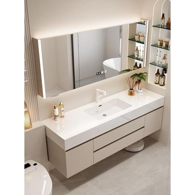 卫生间2025新款浴室柜组合岩板陶瓷无缝一体洗手脸池台盆洗漱定制