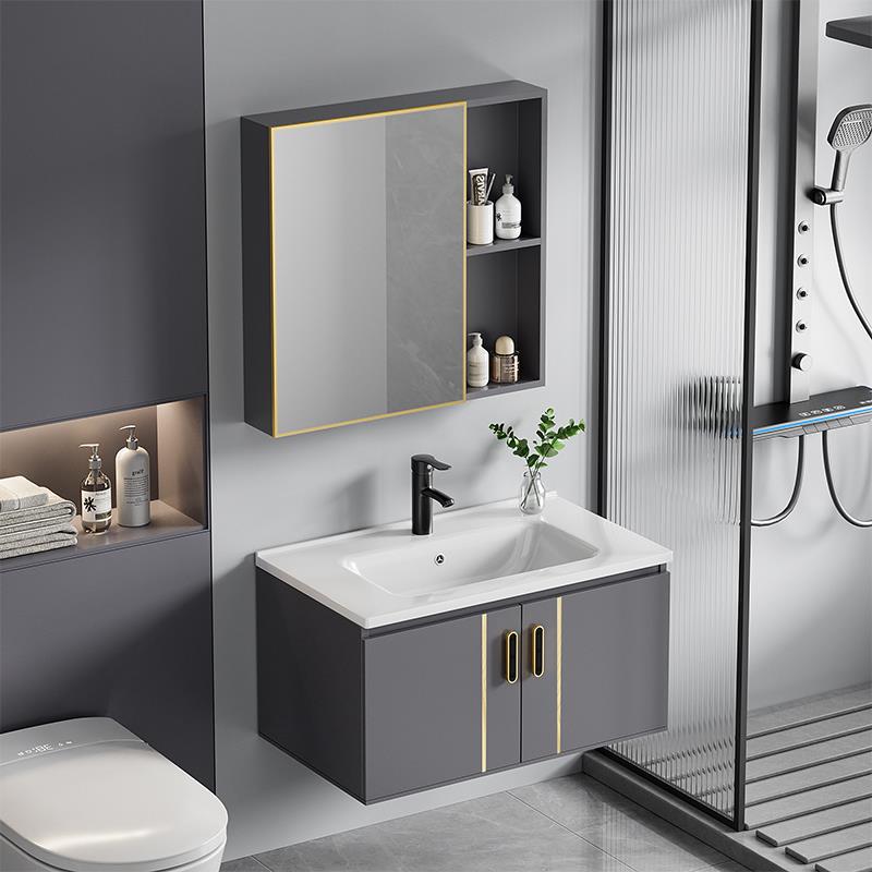 小户型挂墙式洗手盆卫生间洗脸盆柜组合洗漱台卫浴柜一体盆洗手台