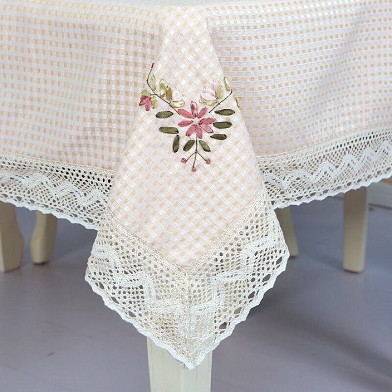 桌布茶几手工丝带绣艺餐圆