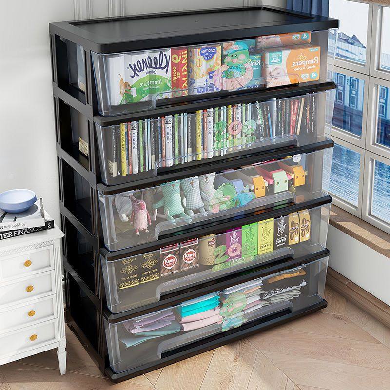 加厚大号收纳箱塑料置物柜透明整理箱办公室储物抽屉式多层收纳柜