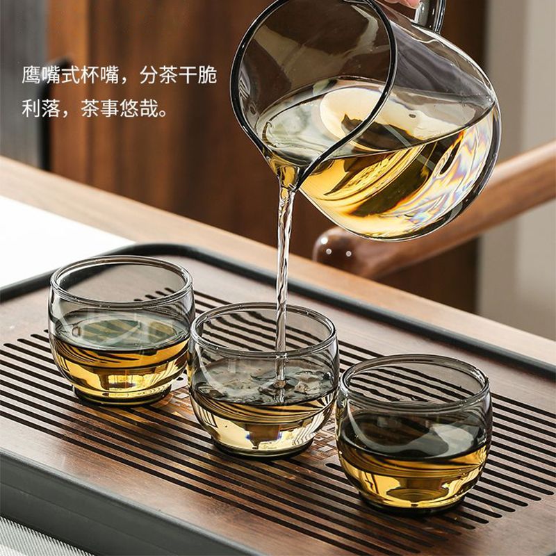 日式玻璃盖碗茶杯功夫具套