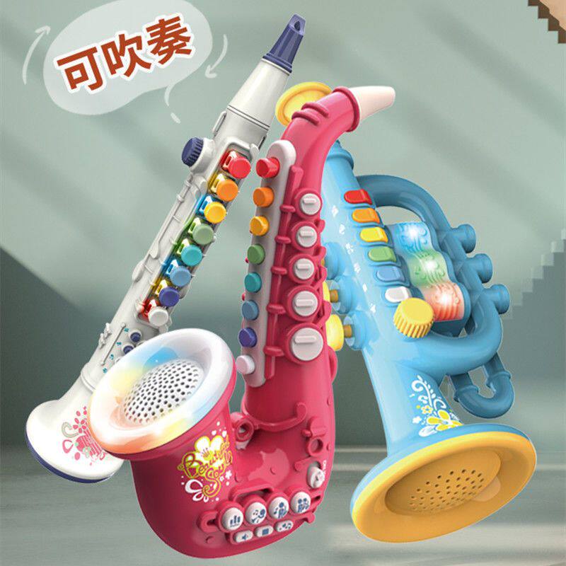 儿童可吹奏乐器萨克斯小喇叭男女孩宝宝音乐玩具电子琴3-6岁幼儿