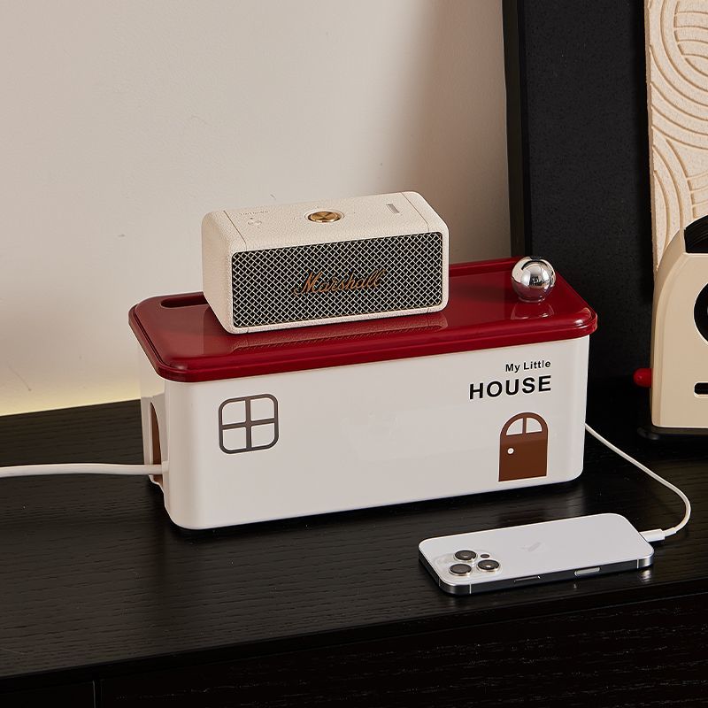 插座遮挡收纳盒排电源线充