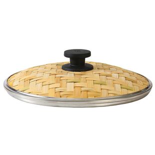 不锈钢竹编竹顶盖笼屉炒锅电锅汤锅防滴水不滴水盖子锅盖放扑水盖