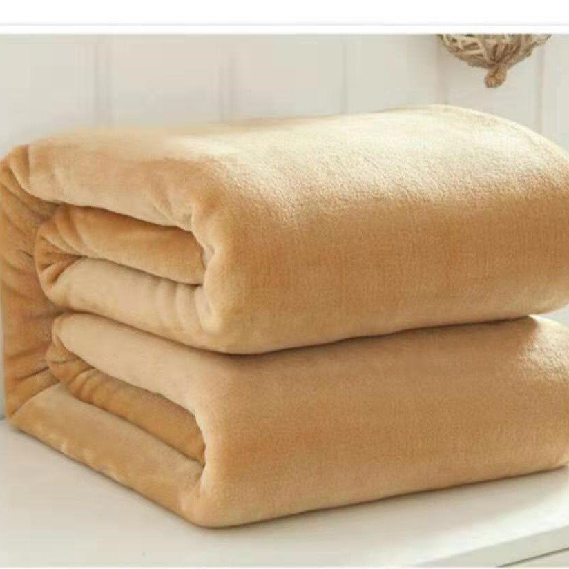 定制加厚双层保暖纯色毛毯