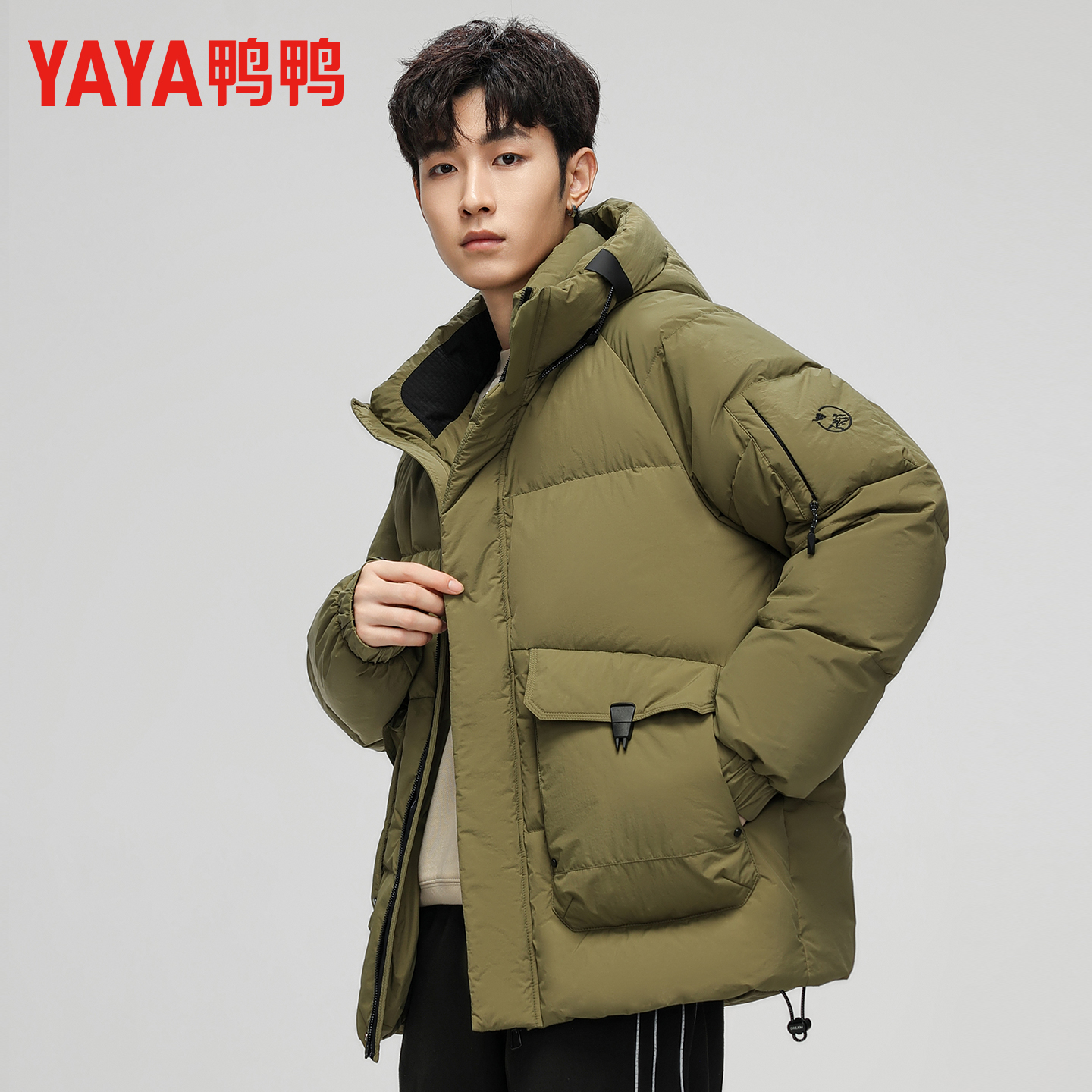 鸭鸭2025年冬季新款休闲短款羽绒