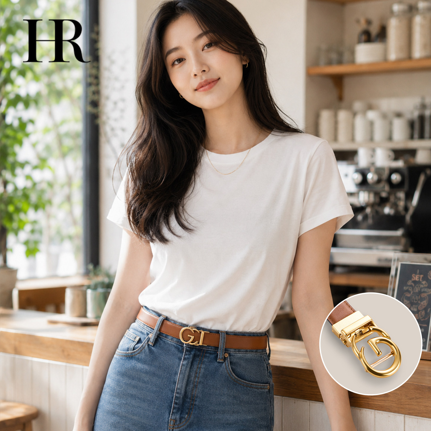 HR赫莲娜女士简约合金自动扣光身