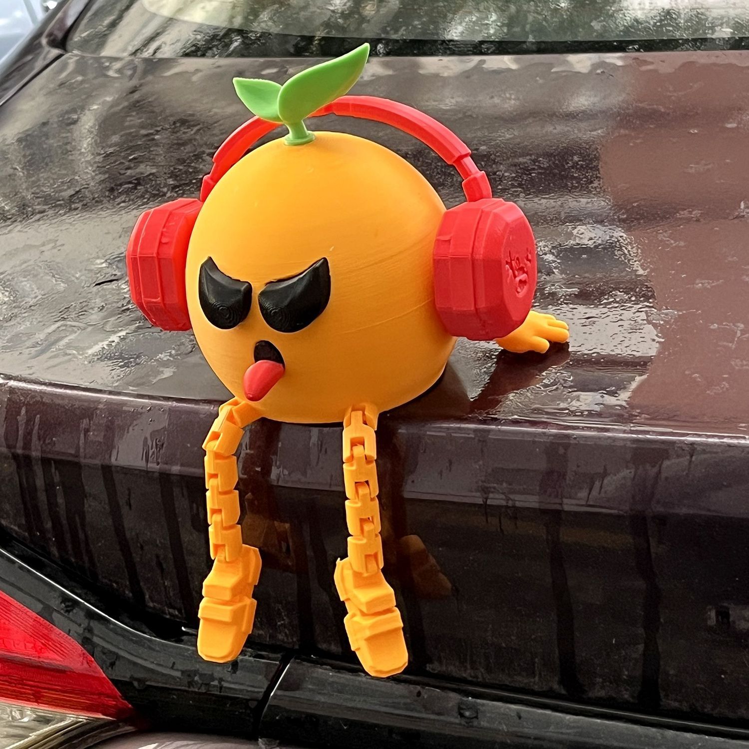 新款小橘子叹世界原创设计轿车通用车顶车尾箱装饰摆件颜值upup