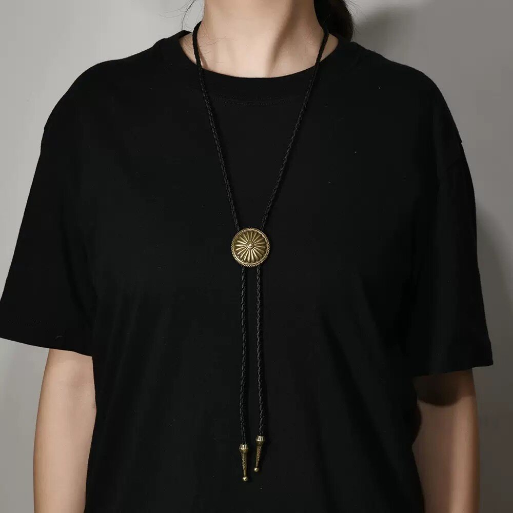 韩版衬衫复古民族风花纹项链配饰波洛领绳男女长款时尚吊坠挂饰品