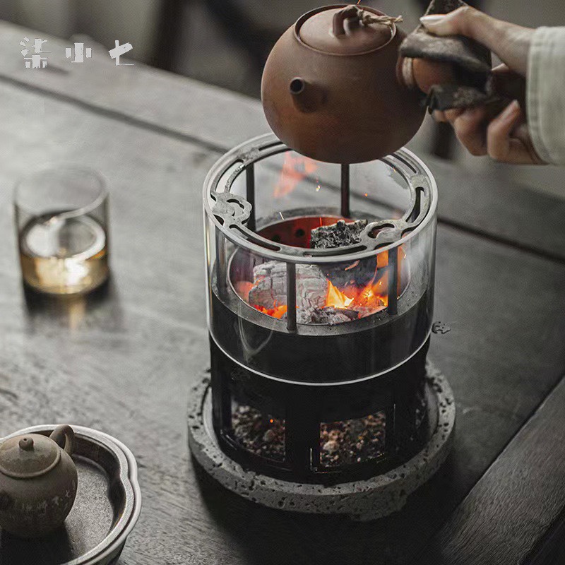 立木堂围炉煮茶碳炉炭火茶炉家用室内整套碳火茶壶烤茶煮茶器日式
