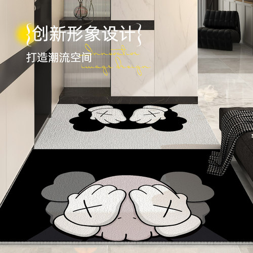 入户门地垫简约进门垫子家用玄关门口F地毯门外防滑耐脏脚垫可定