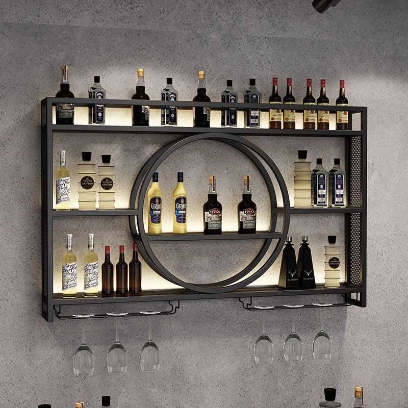 墙上壁挂式酒架吧台酒柜现代客厅新款铁艺酒架简约酒吧红酒架挂墙