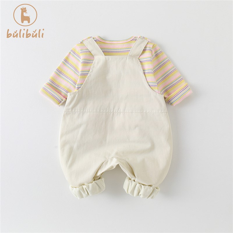 婴幼儿工作服套装秋季服装2025新时尚女婴底裤衬衫秋季服装两件套
