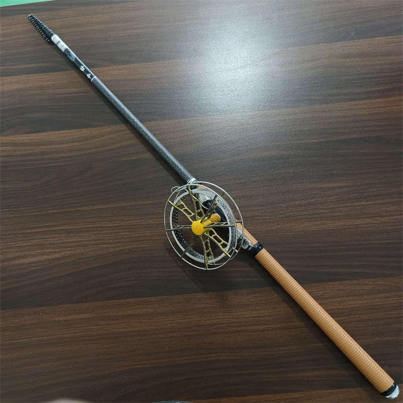 3.9米盘车溪流冲钓竿卡座式摇矶版28调碳素钓鱼杆超轻硬青波专用