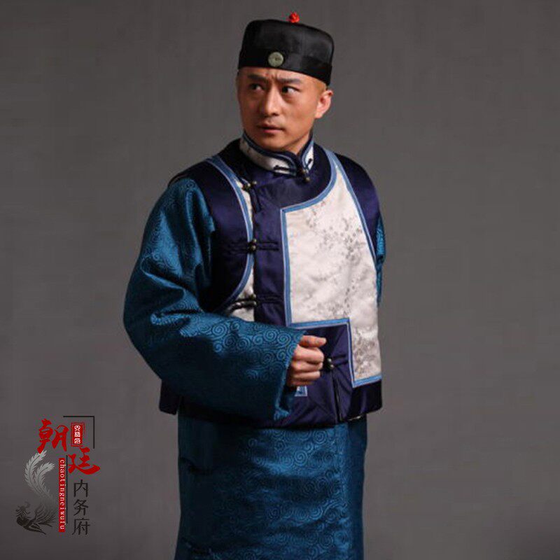 影视古装清朝男古装马褂长袍掌柜服王爷古装O民国老爷服贝勒古装
