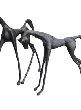 现代简约铸铁马艺术摆件客厅玄关茶几办公室样板间高档家居装饰品