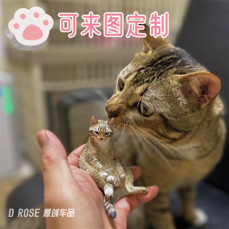 定制英短美短布偶加菲个性车载桌面摆件猫咪宠物生日蛋糕纪念装饰