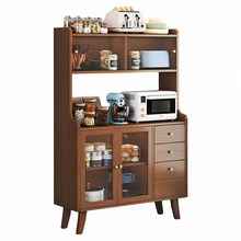 餐边柜靠墙一体储物柜2025新款实木加高置物架多功能厨房置物柜子