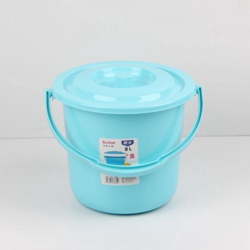 新款家用手提塑料小桶圆形洗衣桶有盖装胶水桶桶拖把桶小号加