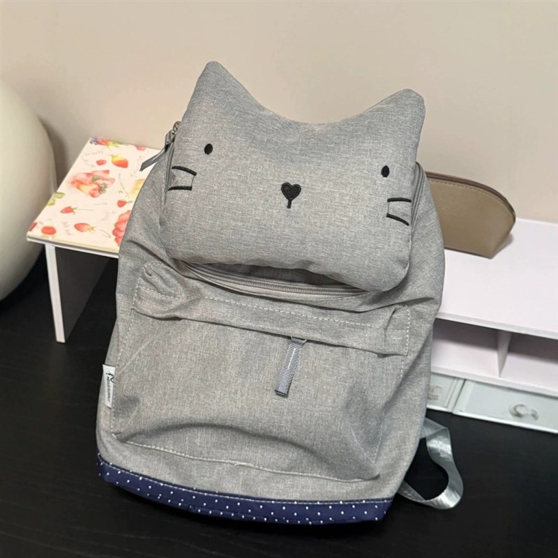日系猫咪双肩包可爱卡通高颜值学生揹包日常女大学生上课书包