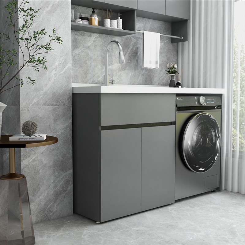 阳台蜂窝铝板洗衣机柜台面带搓衣板一体滚筒洗衣槽池伴侣组合定制