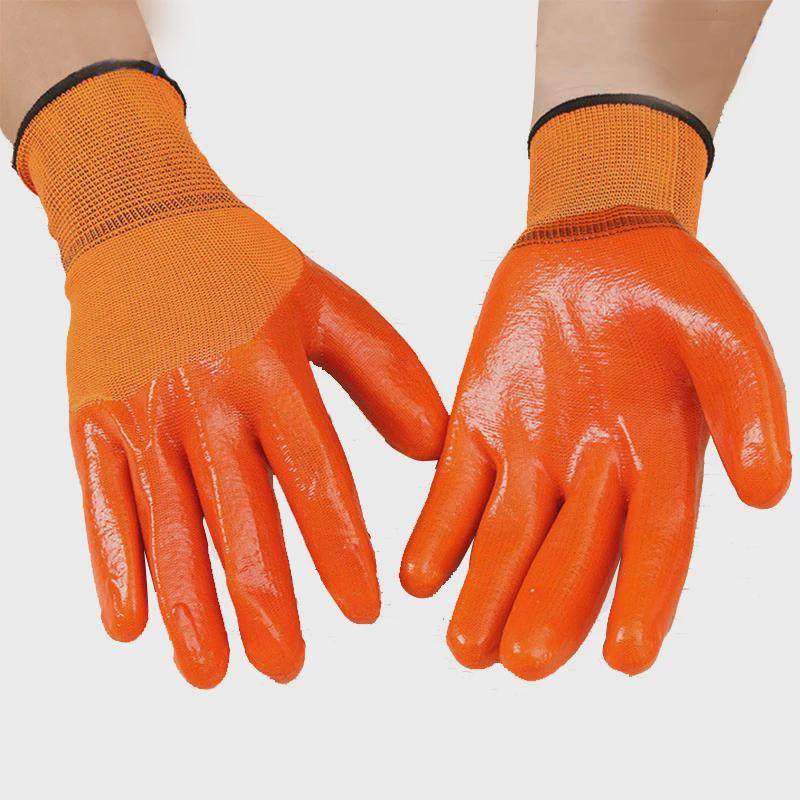 劳动带胶皮橡胶手套手套男工地干活浸胶加厚耐磨防滑防水透气新款