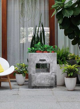 流水生财喷泉摆件别墅玄关阳台户外庭院花盆循环水池落地景观装饰