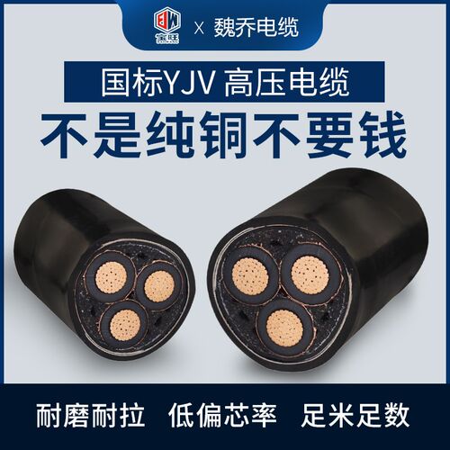 国标高压10KV铠装电缆YJV2s2单芯3芯35/50/70/120/150平方铜芯电