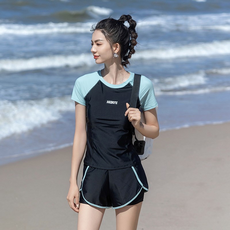 泳衣女保守分体式遮肚显瘦游泳衣2025新款学生两件套胖mm温泉泳装