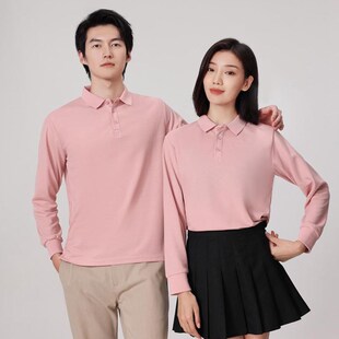 春秋广告衫纯棉polo衫定制长袖工作服企业文化衫团体服班服印logo