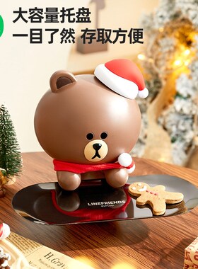 布朗熊圣诞桌面摆件浴室卡通可爱个性摆件生日乔迁送礼装饰品
