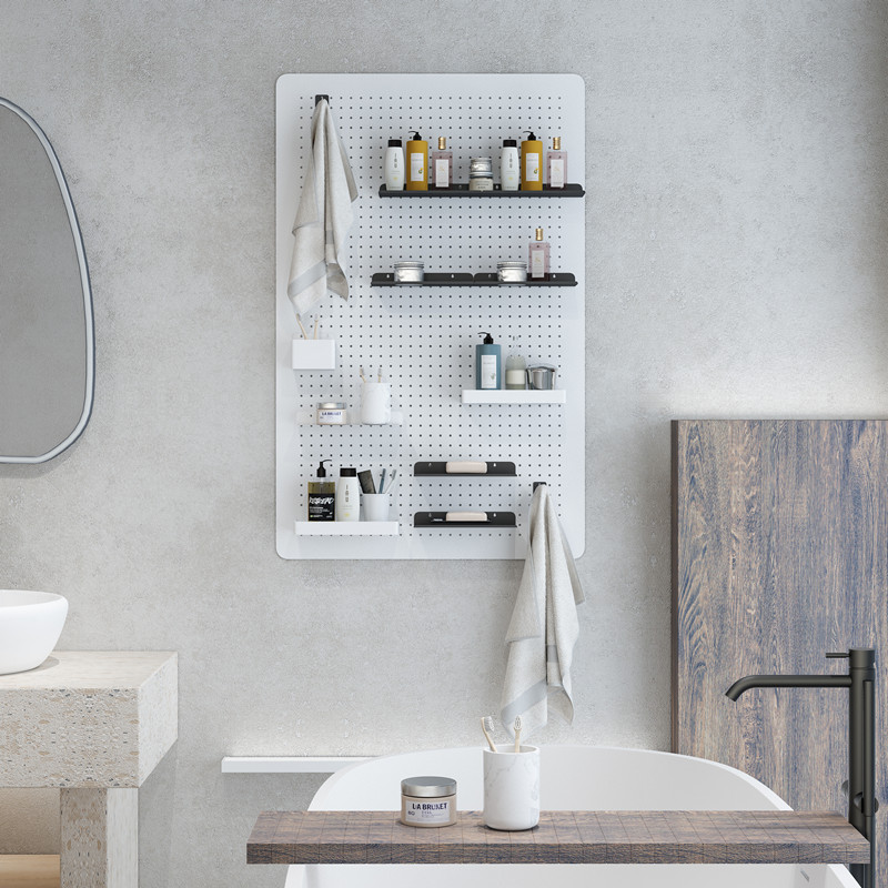 免打孔家用洞洞板墙壁宿舍厨房浴室墙上置物架搁板壁挂收纳架隔板