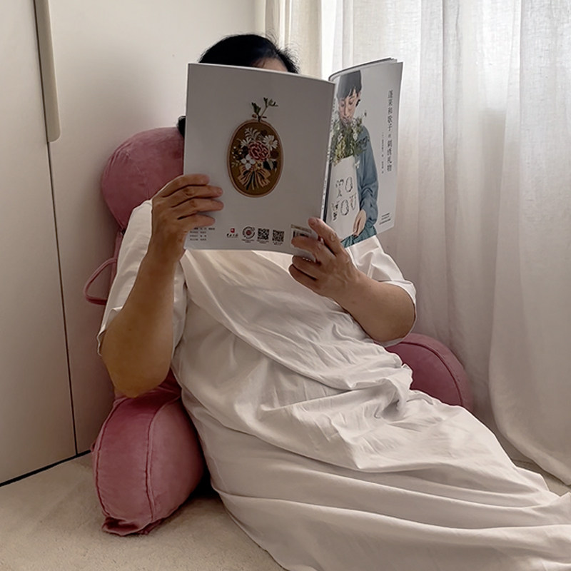 老人靠枕床头大靠背软包人体工学护腰靠垫可拆洗S儿童床上看书靠