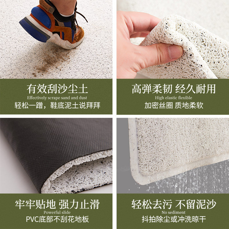 美式半圆丝圈地垫入户门户进门垫子大门口脚垫欧式入户地毯高级感