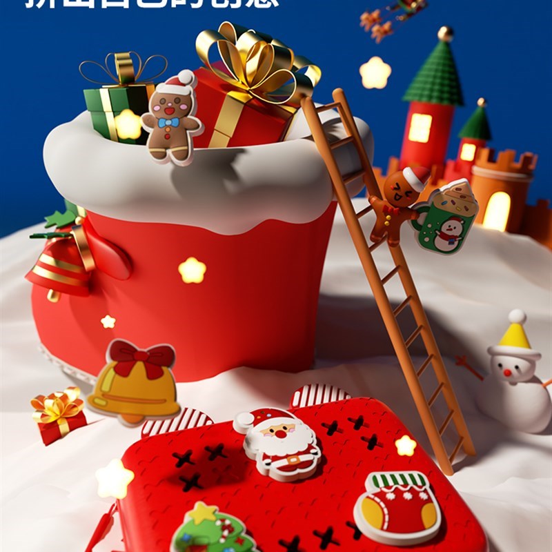 新款儿童斜挎小包包男女孩宝宝DIY可爱单肩包新年圣诞老人送礼物