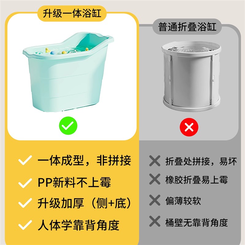 宝宝游泳桶特大号婴儿洗澡桶儿童沐浴桶可坐小户型加厚全身泡澡桶