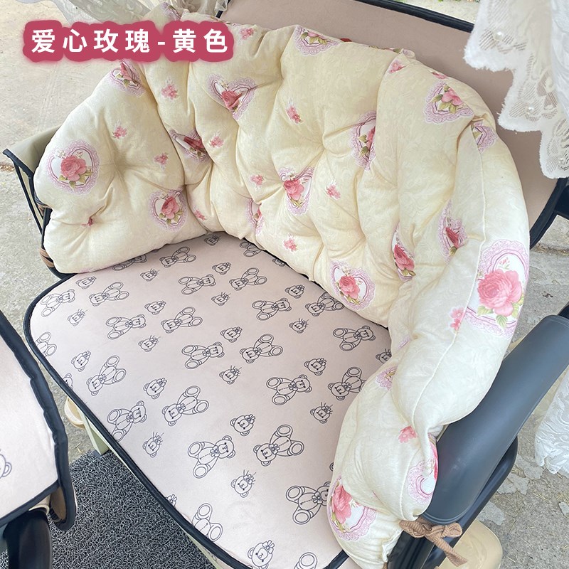 三轮车后座靠背坐垫软靠垫一体坐垫电动三轮车改造时尚网红装饰