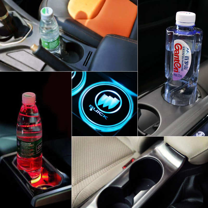 车载车用防滑垫多功能汽车发光水杯垫氛围灯感应发光七彩灯光杯垫