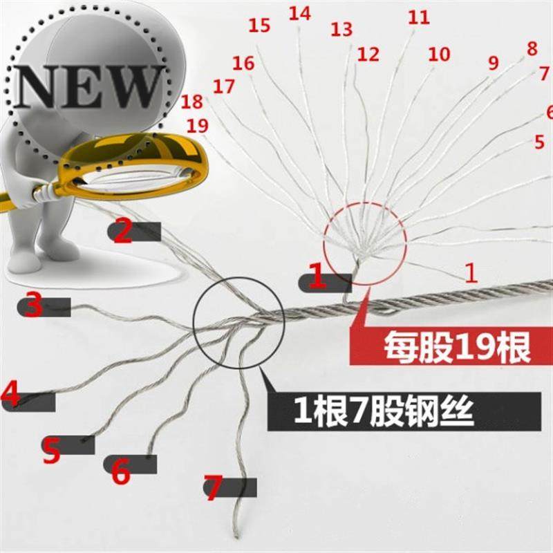 手摇阳h台d升降晾衣架钢丝绳晾衣架不锈钢晾衣杆配件钢丝绳719