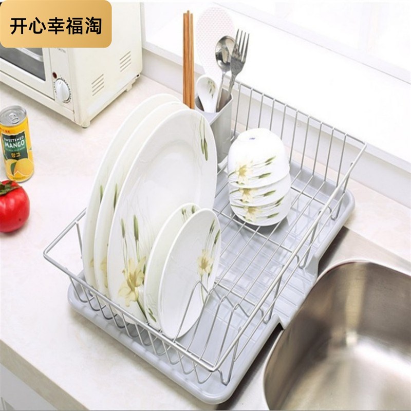厨房置物架碗碟收纳架单层滤水碗篮台面晾碗架Q碗筷盘子沥水架铁