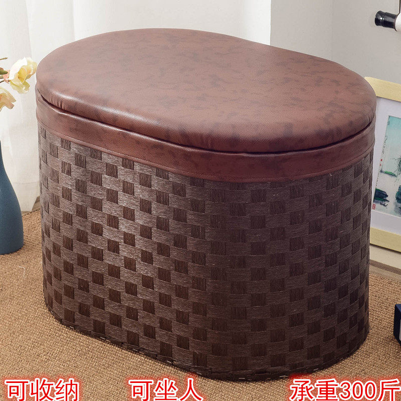 鞋套筐框收纳箱藤编换鞋凳收纳凳储物箱J进门口拖鞋筐样板间鞋套