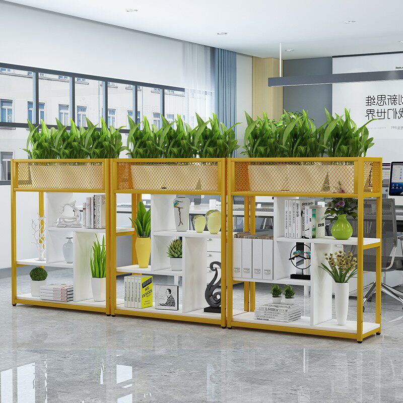 铁艺置物架咖啡厅矮隔断精品书架落地装饰展示架办公室隔断置物架