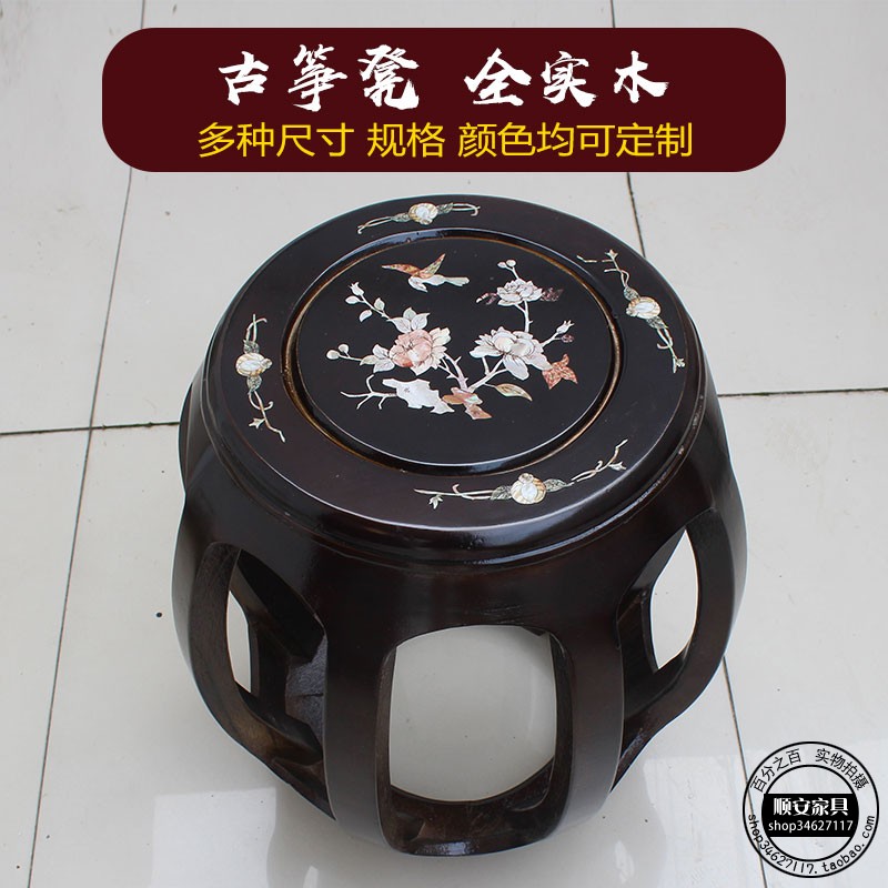 鼓凳 小方凳 将军凳 明清中式仿古红木鼓凳M 茶凳子 古筝凳 梳妆