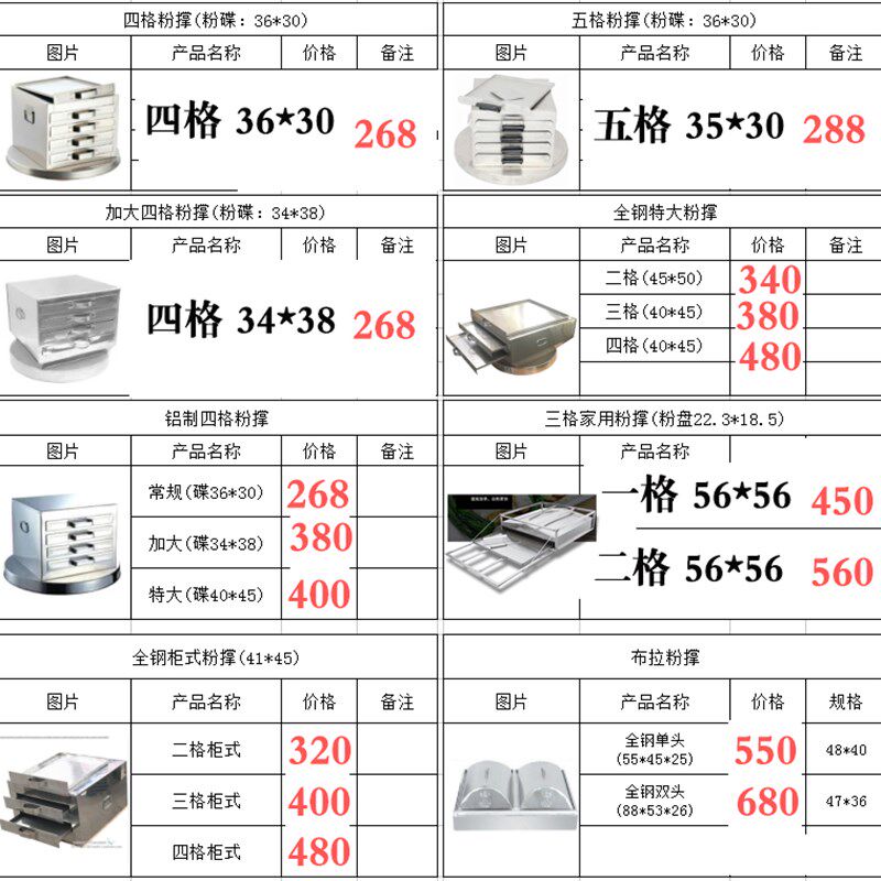 新品上市商用加大三格粉撑不锈钢肠粉机肠粉架肠粉撑一抽一份