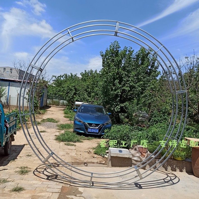婚庆铁艺道具吊顶圆环装饰桁架圆拱门架子圆形水晶婚礼堂空中布置