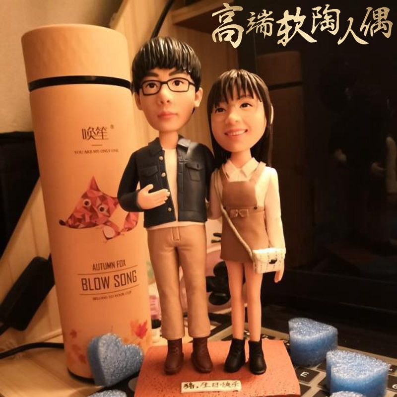 软陶人偶定制泥人真人公仔蜡像玩偶泥塑人像照片diy生日结婚礼物