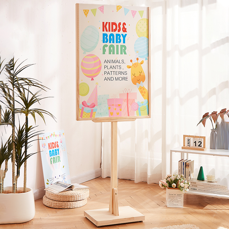 广告牌展示牌展架立式落地式KT板支架商场门店海报架立式木质水牌