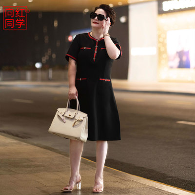 向红同学2025夏季新款小黑裙