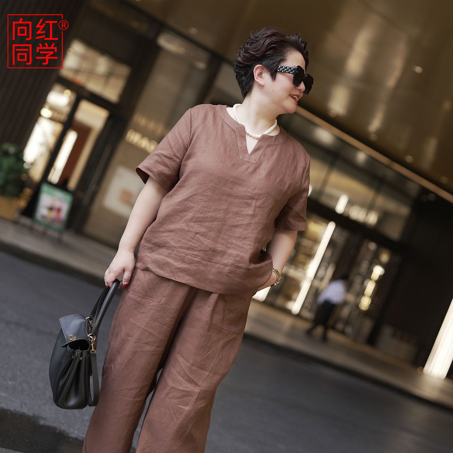 向红同学大富婆女装2026夏季新款亚麻透气吸汗显瘦大码套装SY133,女装/女士精品,大码套装,淘宝优惠券,粉丝福利购,淘宝优惠卷